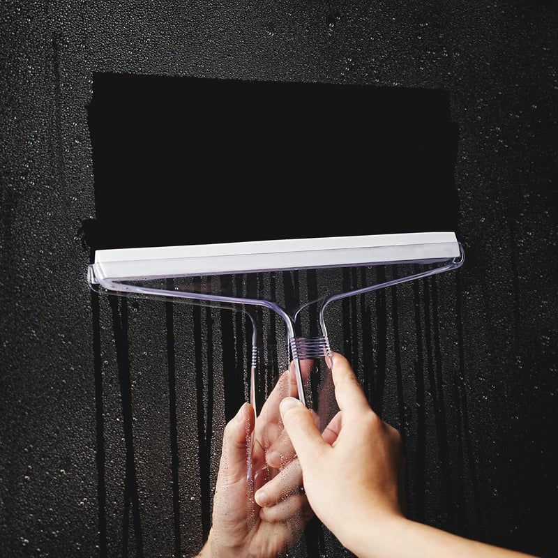 NewTalent New Talent 2 PCS Shower Squeegee Transparent, for Shower Glass, Shower Doors, Bathroom, Window and Car Glass(1 Large and 1 Small) - Image 2
